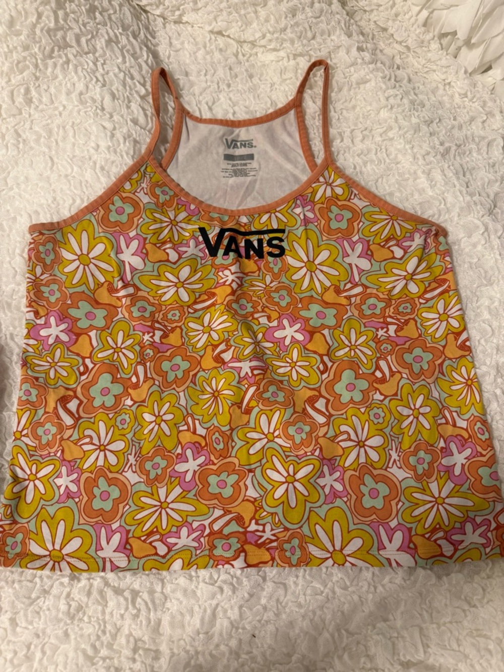 Vans Orange Multi Floral Racerback Tank
